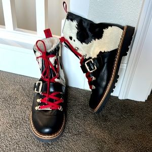 Italian made winter boots with real cow hide/fur